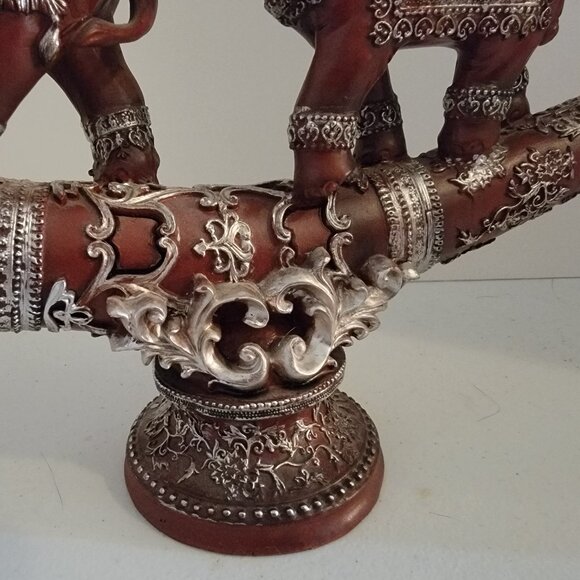 Elephant Family Of 3 Walking On Tusk Bridge -New - Picture 4 of 10